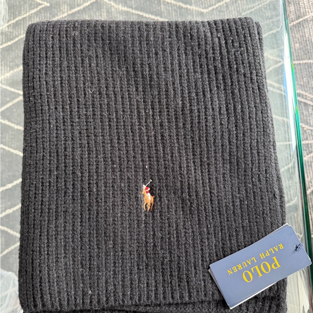 Ralph Lauren Black Knit Scarf